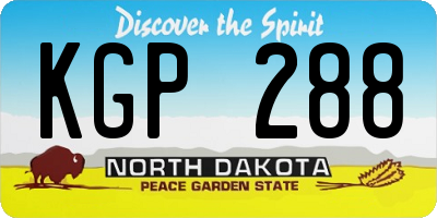 ND license plate KGP288