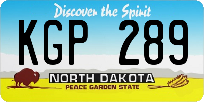 ND license plate KGP289