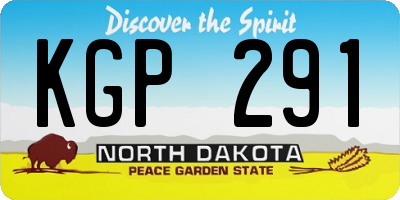 ND license plate KGP291