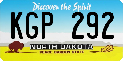 ND license plate KGP292