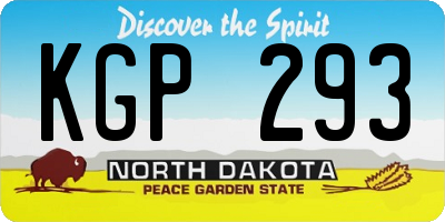 ND license plate KGP293