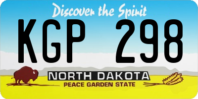 ND license plate KGP298