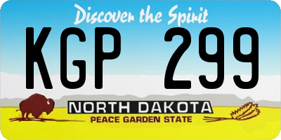 ND license plate KGP299