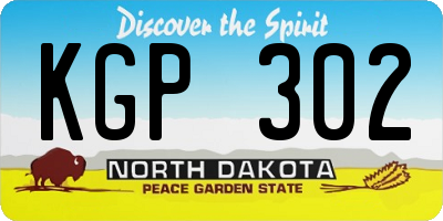 ND license plate KGP302