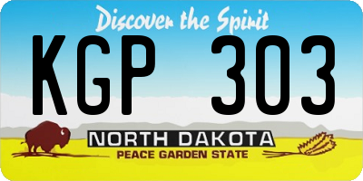 ND license plate KGP303