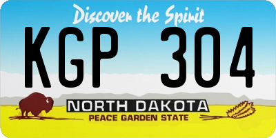 ND license plate KGP304
