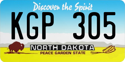 ND license plate KGP305