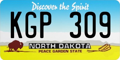 ND license plate KGP309