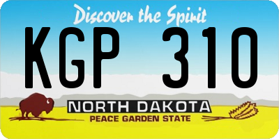 ND license plate KGP310