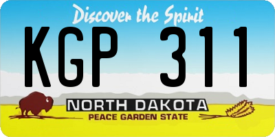 ND license plate KGP311