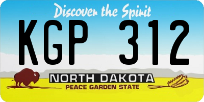 ND license plate KGP312