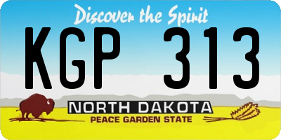 ND license plate KGP313