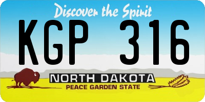 ND license plate KGP316
