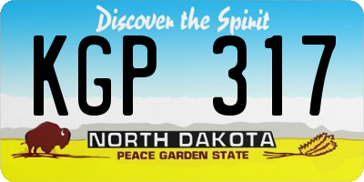 ND license plate KGP317