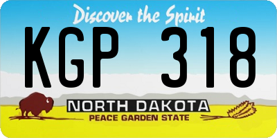 ND license plate KGP318