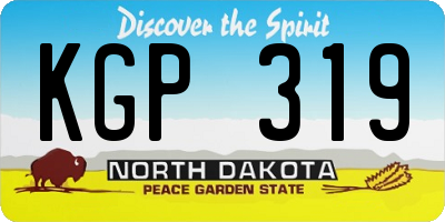 ND license plate KGP319