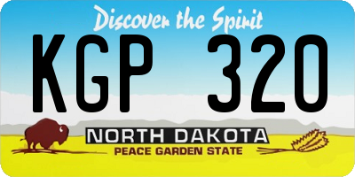 ND license plate KGP320