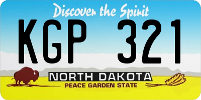 ND license plate KGP321