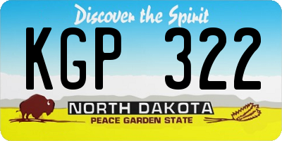 ND license plate KGP322