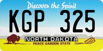 ND license plate KGP325