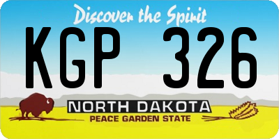 ND license plate KGP326