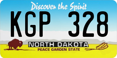 ND license plate KGP328