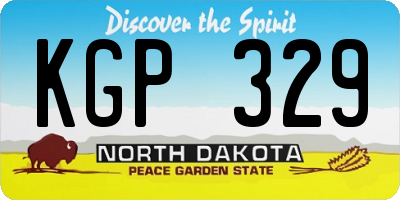 ND license plate KGP329