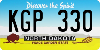 ND license plate KGP330