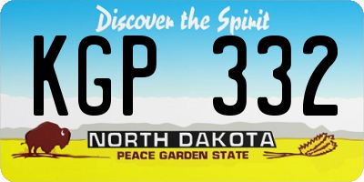 ND license plate KGP332