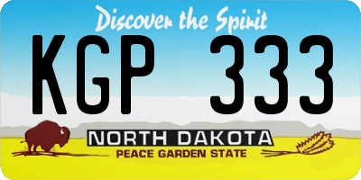 ND license plate KGP333