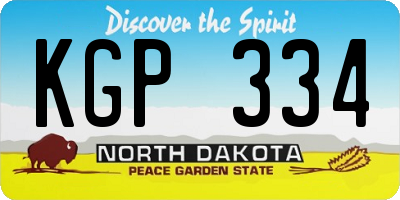 ND license plate KGP334