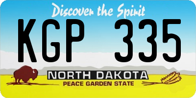 ND license plate KGP335