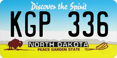 ND license plate KGP336