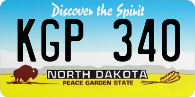 ND license plate KGP340