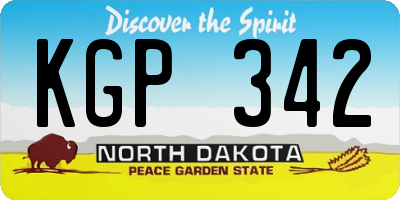 ND license plate KGP342