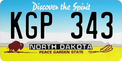 ND license plate KGP343