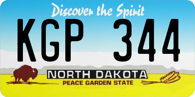 ND license plate KGP344