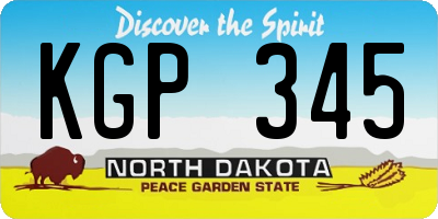 ND license plate KGP345