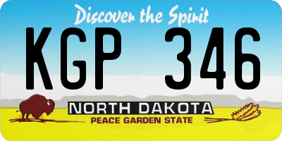 ND license plate KGP346