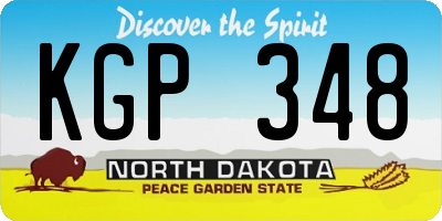 ND license plate KGP348