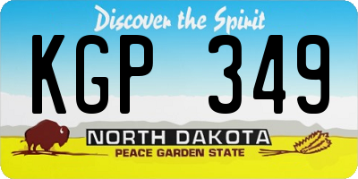 ND license plate KGP349
