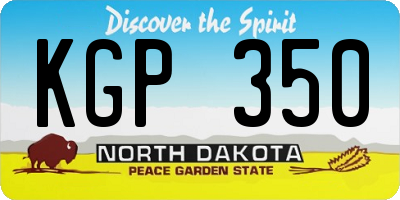 ND license plate KGP350
