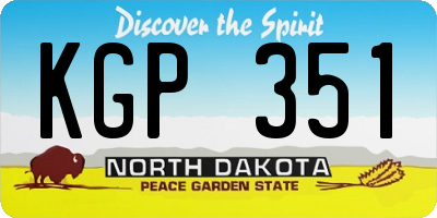 ND license plate KGP351