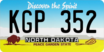 ND license plate KGP352