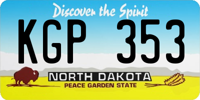 ND license plate KGP353