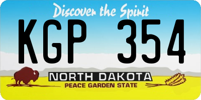 ND license plate KGP354