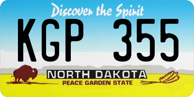 ND license plate KGP355
