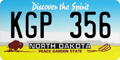 ND license plate KGP356