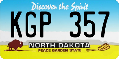 ND license plate KGP357