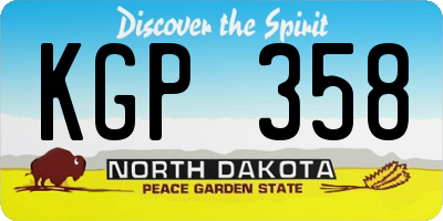 ND license plate KGP358